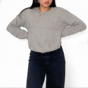 H&M GREY FUZZY SWEATER
